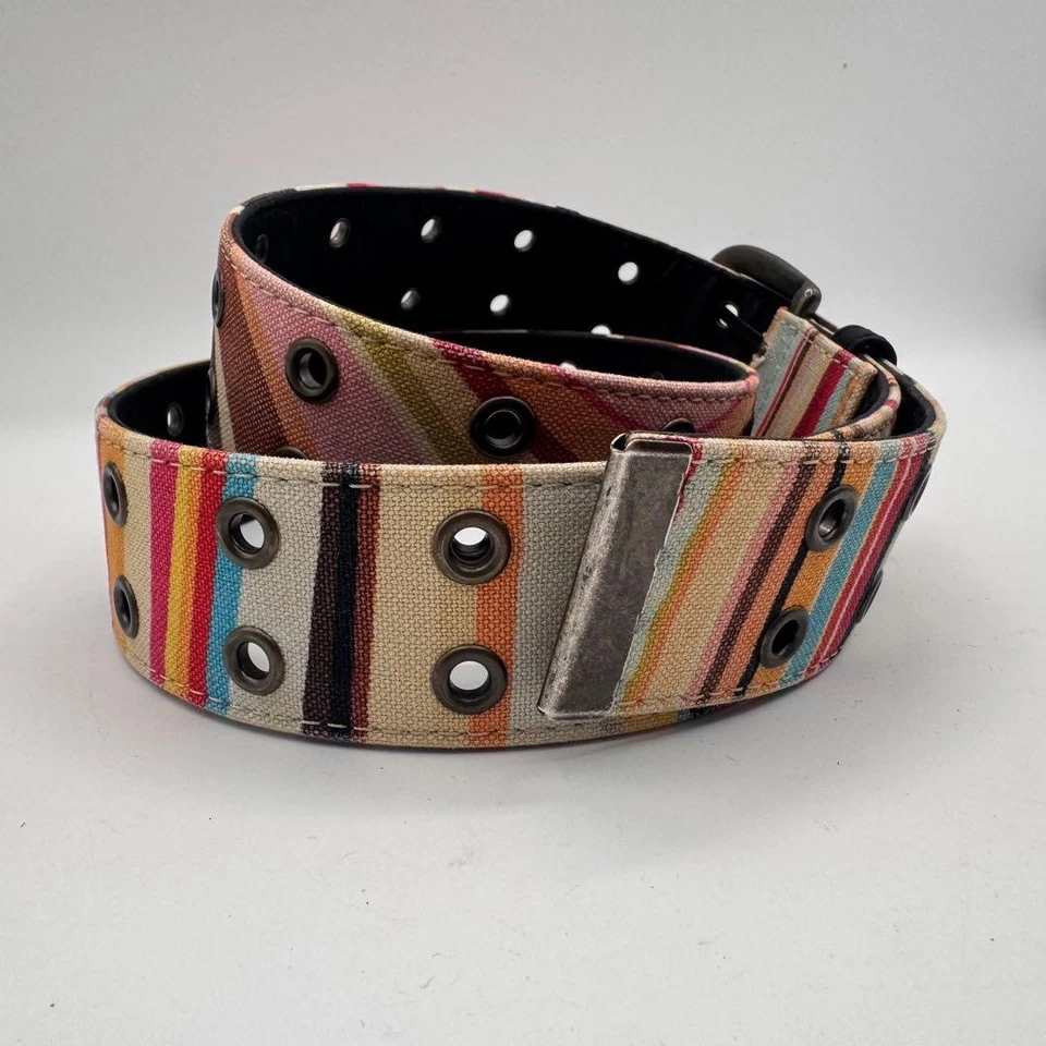 Пояс Paul Smith черный с двойной булавкой многоцветный F/S - Изображение 4 из 4