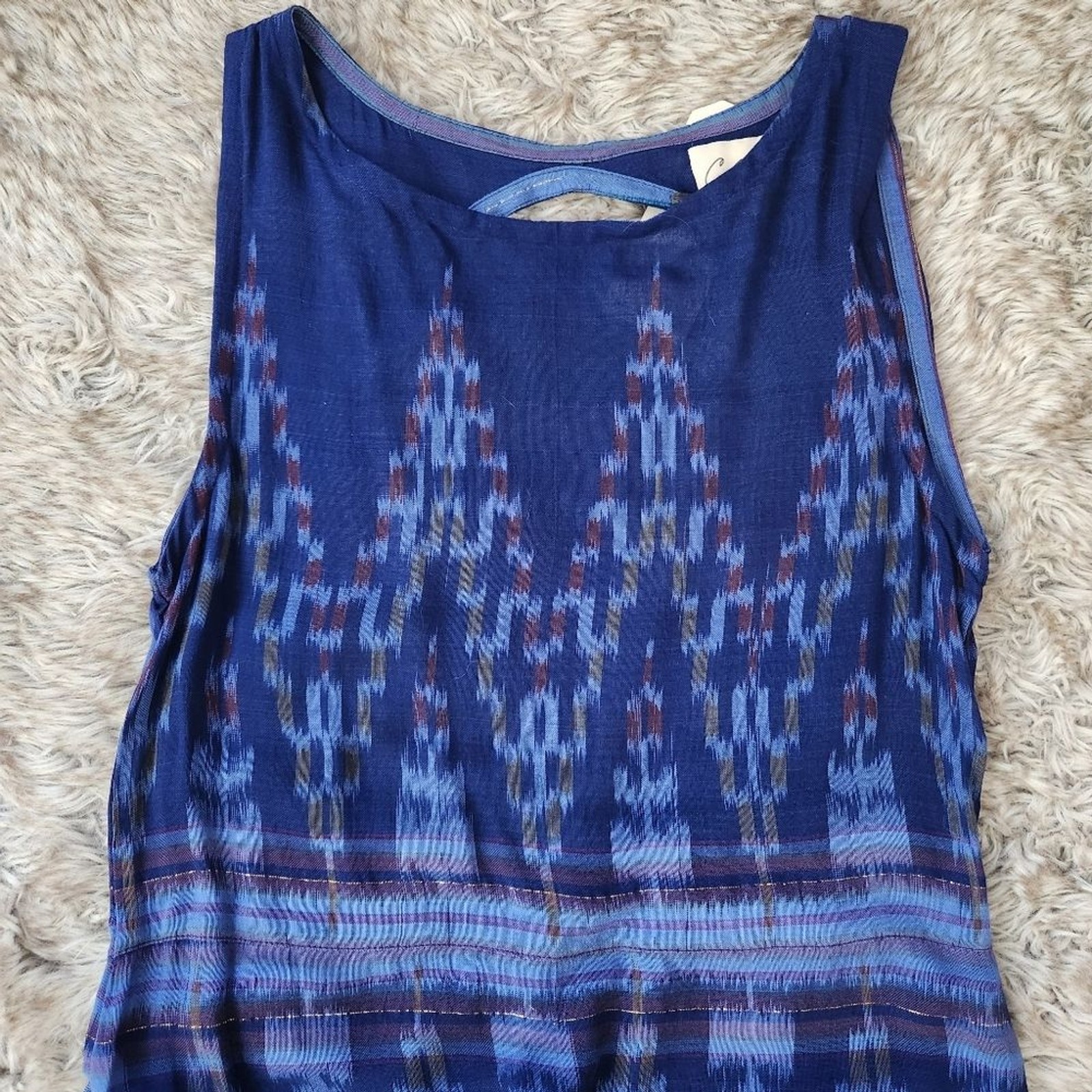 Anthropologie Cleobella Sleeveless Maxi Dress Blue Women's Size Large image 4