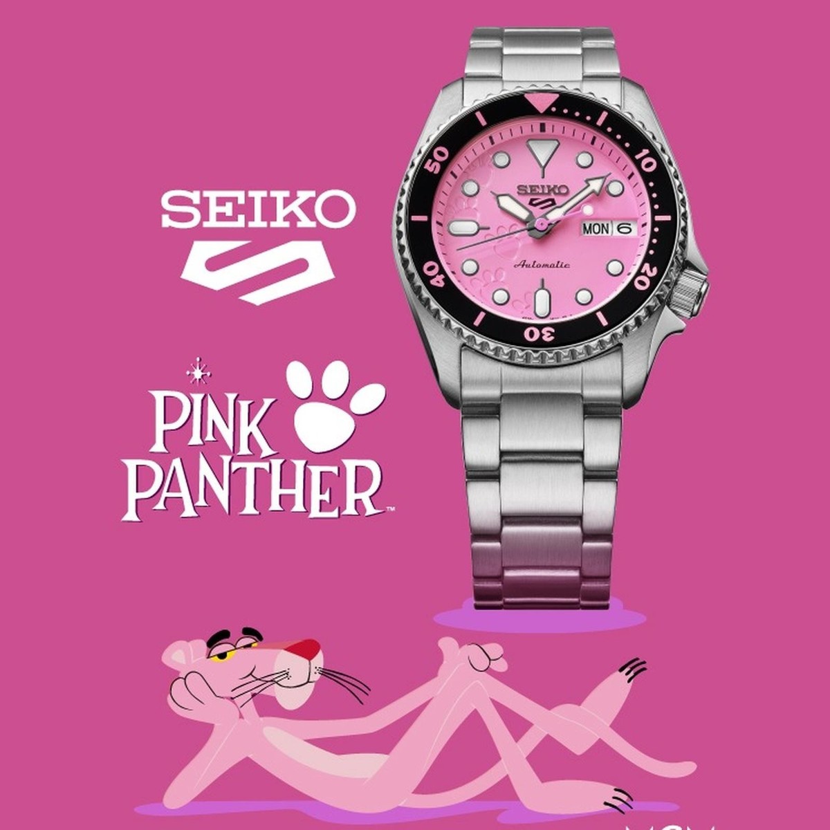 SEIKO 5 Sports SRPM07 PINK PANTHER Automatic Watch SKX Series