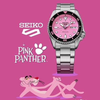 極美品 希少 SEIKO 5 Automatic Japan サーモンピンク SEIKO 5 Sports SRPM07 PINK PANTHER Automatic Watch SKX Series