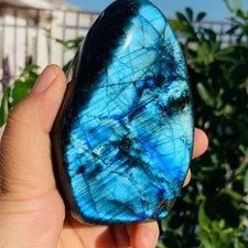 528g Natural Labradorite Quartz Crystal Freeform Mineral Specimen Healing