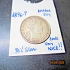 U.S.* 1896-P BARBER Half Dollar * Looks Nice * Very Light Rim Ding * Lo Open