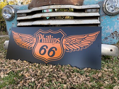 Antique Vintage Old Style Phillips 66 Aero Wings Sign