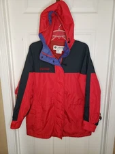 Vintage Columbia Sportswear Bugaboo Jacket Womens Large Full Zip Red & Black