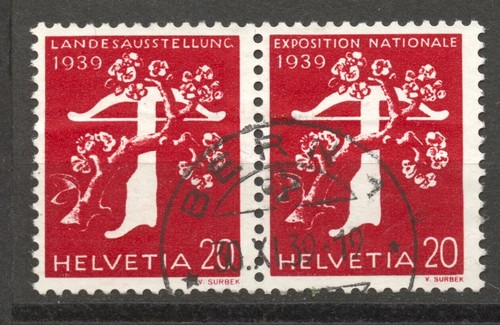 Suisse 1939 Expo Se-Locant 20 Cts. Allemand/Français, d'occasion, superbe RARE - Photo 1 sur 1