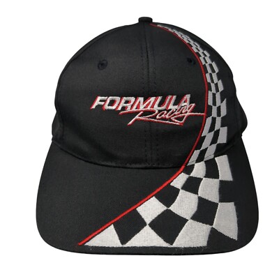 Formula Racing Snapback Hat Black OS Adjustable Embroidered 6