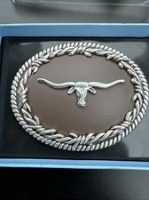 NEW NOCONA Western Oval Belt Buckle Longhorn Steer Barb Wire Trim Decoration