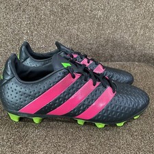 TACOS DE FÚTBOL Adidas Talla 7.5 Para hombres Negro Rosa Verde PRB 698001 ¡BONITOS!