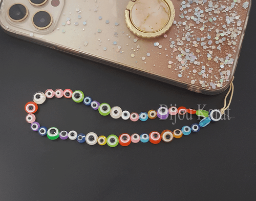 Nazar Handy Kette Evil Eye Perlen Handyhülle Anhänger Perlenkette Handykette - 第 2/10 張圖片