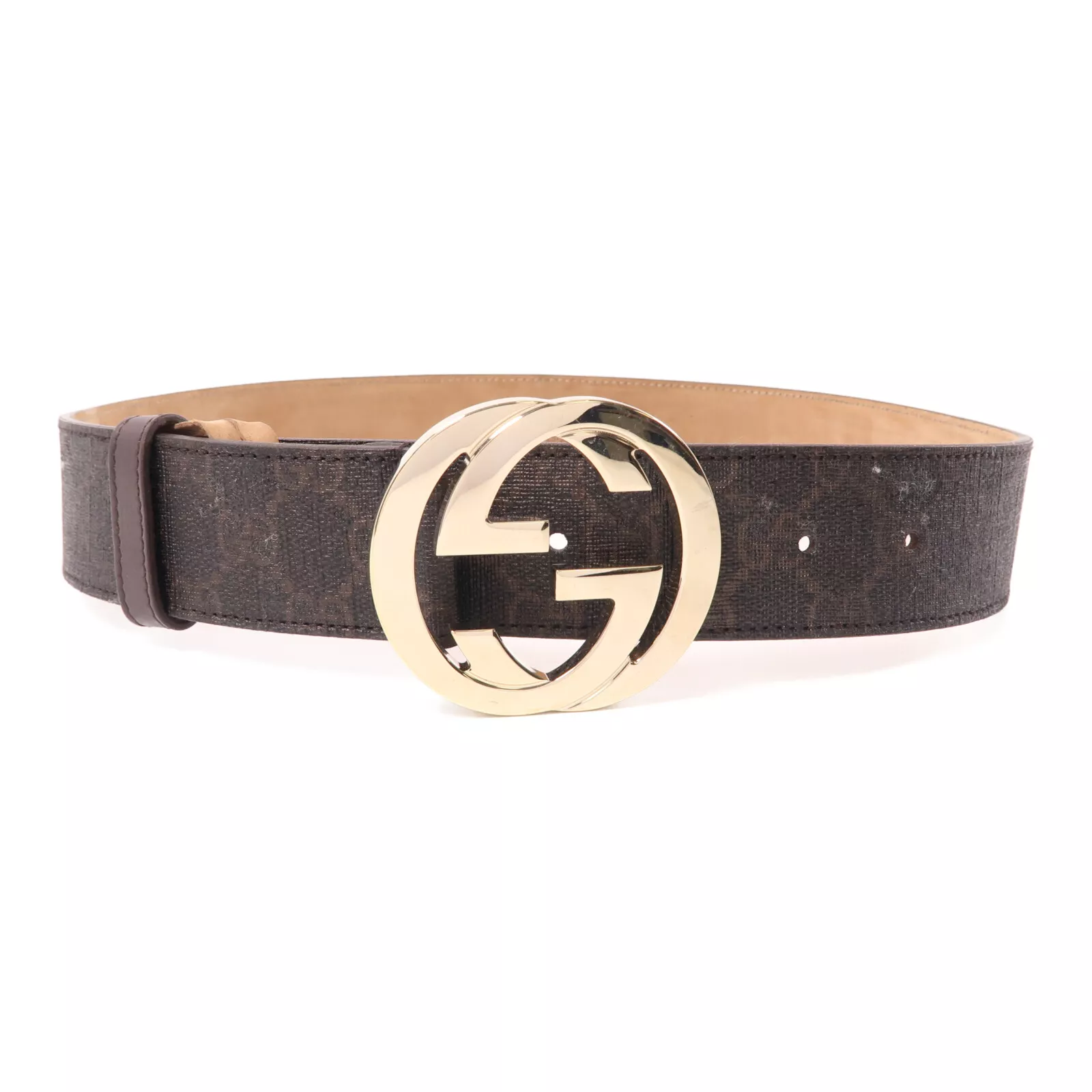 Ceinture GUCCI GG 80 cm cuir doré/marron