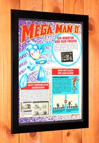 Mega Man II 2 Nintendo NES Capcom Vintage Small Promo Poster / Ad Page Framed