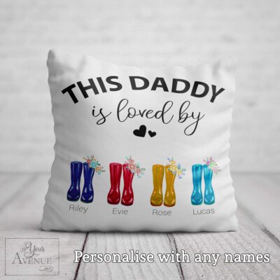 PAPA KISSEN personalisiert Geburtstag Weihnachtsgeschenk Papa Welly Stiefelkissen Gummistiefel