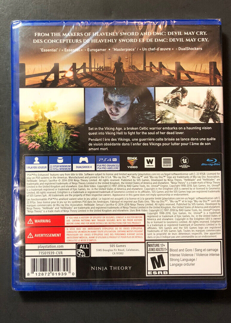 Hellblade [ Senua's Sacrifice ] (PS4) NEW