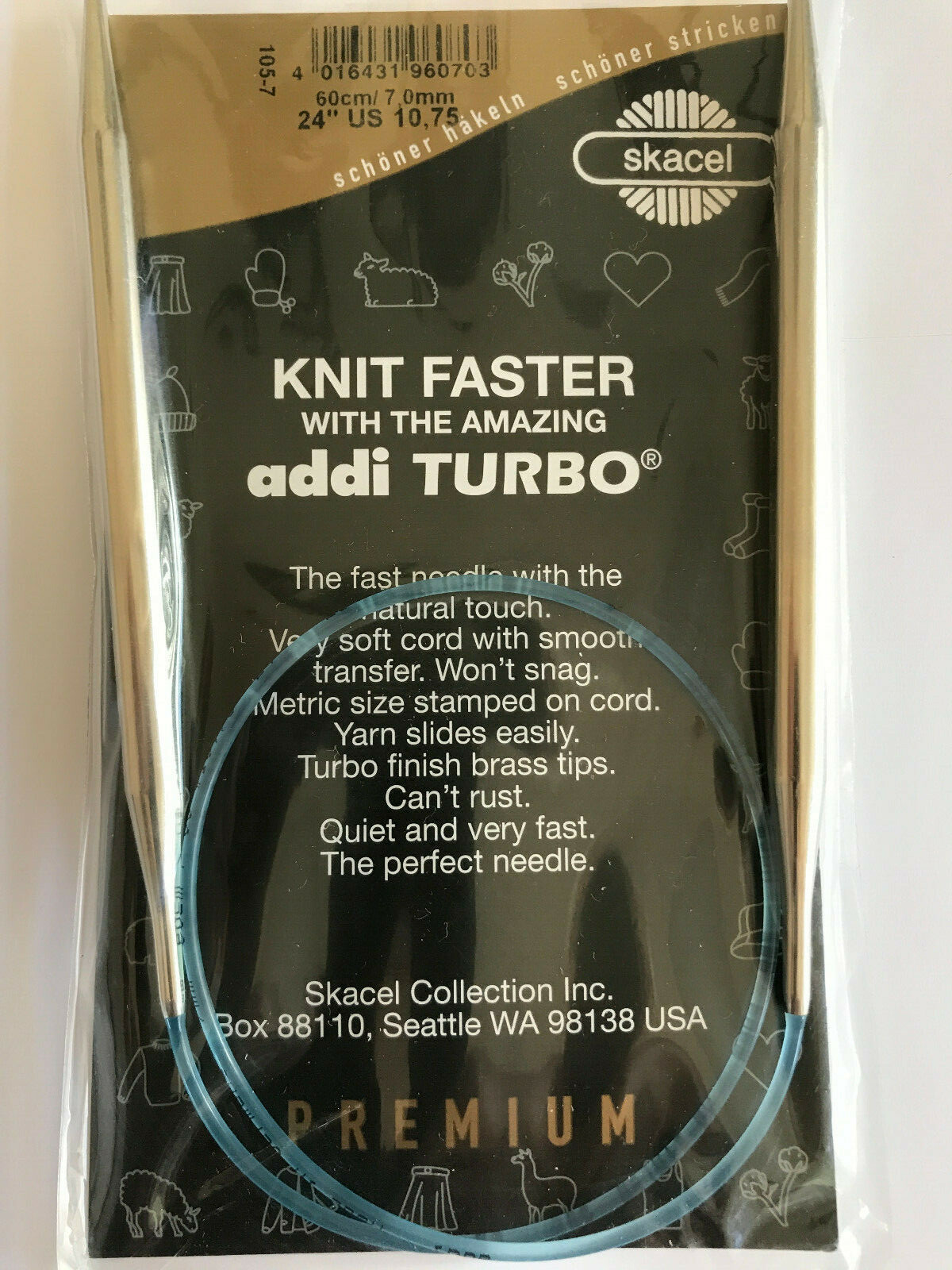 addi Turbo® Circular Knitting Needles Skacel USA US 10.75 (7.0mm) 24 ...