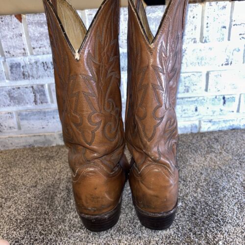 Stivali da cowboy western rodeo Dan Post da uomo 10,5 EW in pelle marrone 161071 - Foto 7 di 14