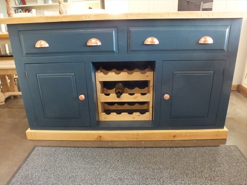 Hampshire Painted Sideboard Wine Rack Chunky Reclaimed Top