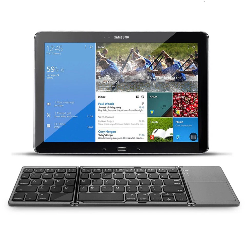 Foldable Wireless Keyboard Ultra Slim with Touchpad for Tablet and Laptops - Image 2 of 4