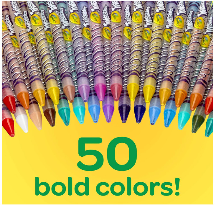 50 Twistables Colored Pencils: A Vibrant Gift for Creative Kids Art Supplies !