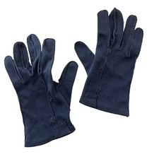 Vintage, Navy Blue, Floral Embroidered Gloves