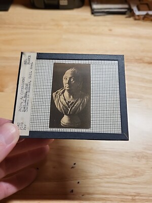 Vtg Magic Lantern Slide-Bust Of Mme. Aved-Sculpted By A. Pajou