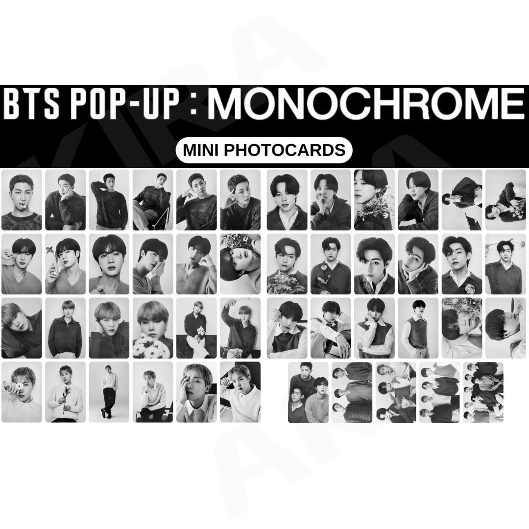 BTS  MONOCHROME ポップアップ ミニフォト グク セット BTS 2024 POP-UP MONOCHROME OFFICIAL MINI PHOTO CARD | eBay