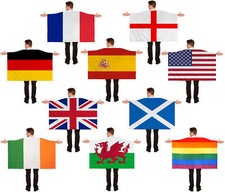 LOTE ELEGANTE DISFRAZ CAPA BANDERA PORTÁTIL 5X3 PIES FÚTBOL RUGBY PARTIDARIO