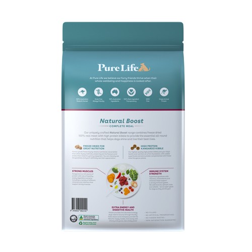 Pure Life Adult Natural Boost Complete Meal Dry Dog Food Kangaroo 8kg - Picture 3 of 5