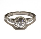 GIA Tacori 18k white gold 1.18ct round diamond halo engagement band ring Natural — photo 1