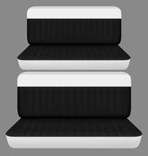 Front and rear bench car seat covers fits Chevy Bel Air 1955-1962 black & white
