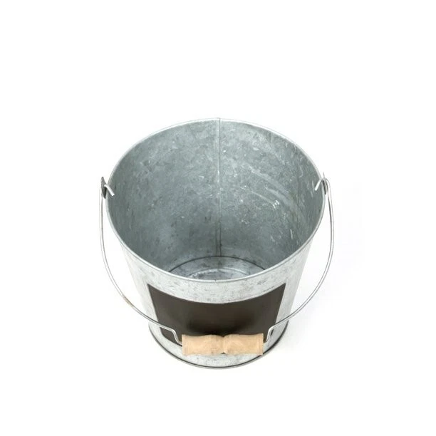 Cubo cubo de metal galvanizado Elegant Expressions by Hosley con pizarra ~ 6" x 7" Foto 3 de 4