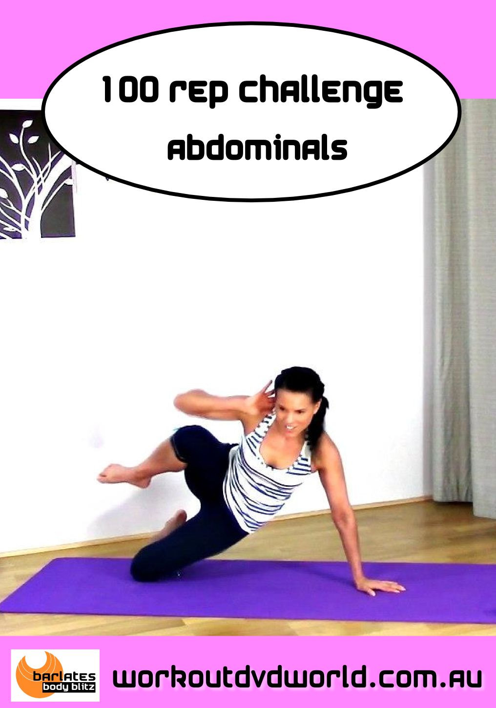 Pilates Barre Abs EXERCISE DVD Barlates Body Blitz 100 REP CHALLENGE ...