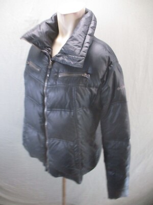 Columbia Size XL Womens BLK Down Feather Full Zip Stand Collar