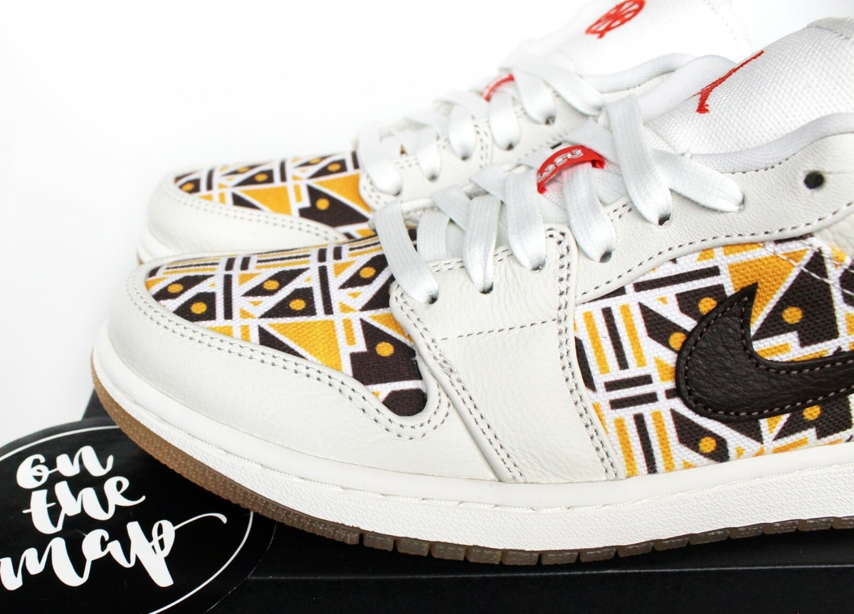 Nike Air Jordan 1 Retro Low Quai 54 White Brown UK 3 4 5 6 7
