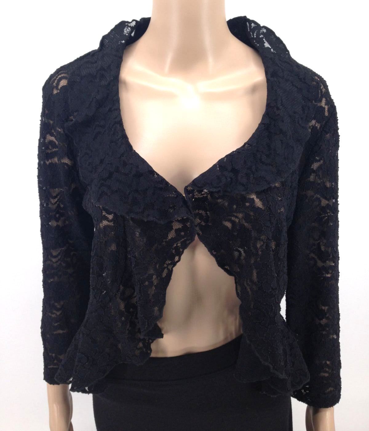 $220 Anne Klein Women'S Black Mesh 