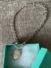 Return To Tiffany & Co. Silver Heart Tag Toggle Necklace,UK Hallmarked