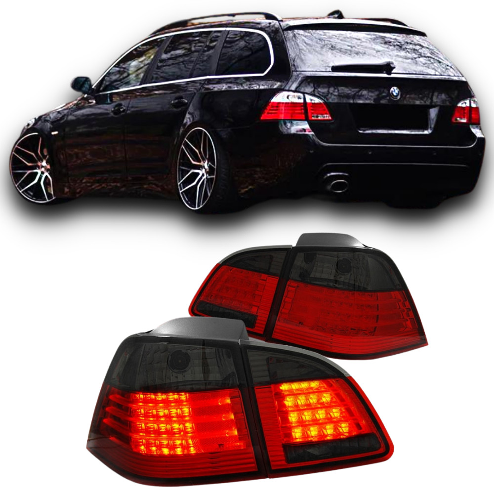 Feux arrières LED fumés pour BMW E61 Touring Phase 1 2004-2007 (la paire)