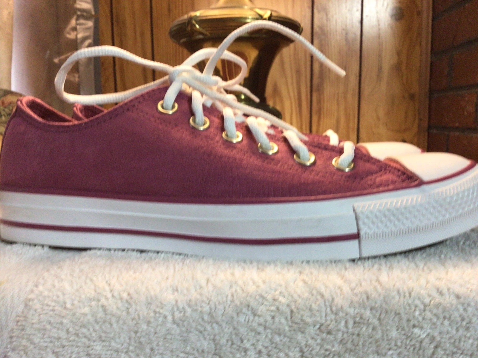 CONVERSE ALL*STAR Donna Velluto Textured Classic Oxford ~ Vino Vintage ~ 8 5 M Nuovo Senza Prese