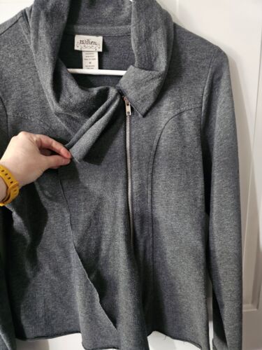 Woman's Zip Naken Jacket/blouse Size Med Gray - Picture 4 of 4