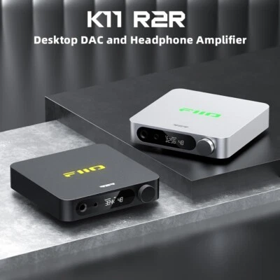 FiiO K11 R2R USB DAC & Headphone Amplifier 1300mW, 384kHz/24Bit DSD256 (Black)