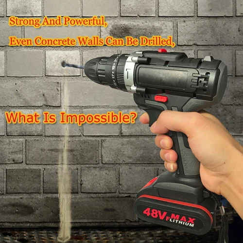48V 25Speed Cordless Hammer impact Electric Drill Screwdriver & CASE 2xBatteries - Picture 4 of 9