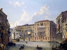 THE PALAZZO FOSCARI VENICE F. Nerly Tile Mural Kitchen Backsplash Ceramic 10x8