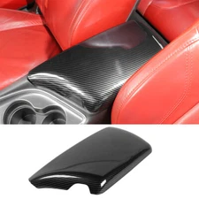 1x Carbon Fiber Console Armrest Box Panel Cover Trim For Dodge Challenger 2015+