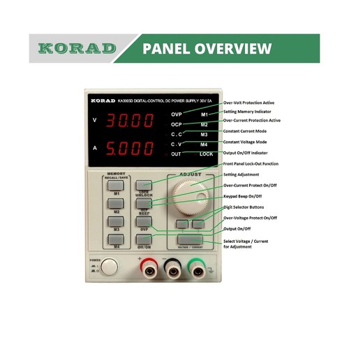 KORAD KA3005D - Precision Variable Adjustable 30V, 5A DC Linear Power Supply ... - Picture 3 of 7