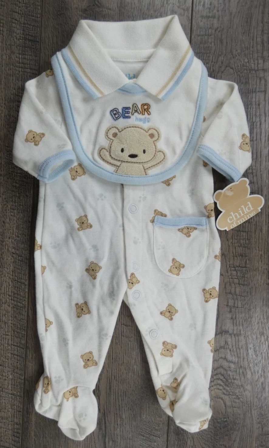 Baby Boy Clothes New Child Mine Carter's 2pc Bear Hugs Preemie Outfit