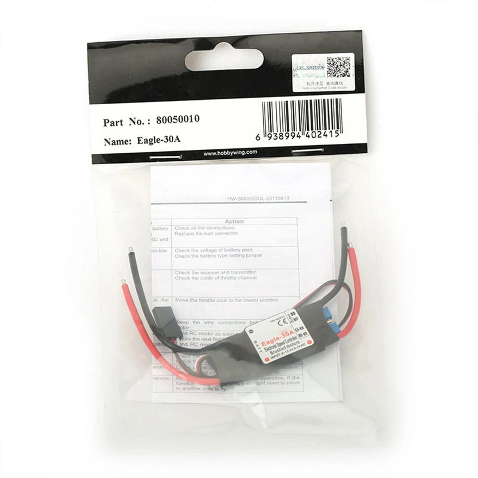 Hobbywing Eagle 30A Brushed ESC W/1A BEC Speed Controller For Brushed Motor dd - Image 4 of 4