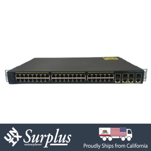 48 Port 1GB Cisco WS-C2960G-48TC-L Gigabit Network Switch w/ 1x PSU | 4x 1G SFP