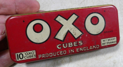Vintage/Antique OXO Cubes London England Empty Tin Advertising Kitchen Cooking