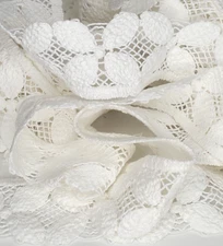 Cluny Lace 4 petal on lattice Vintage white 3yards x 2" wide, nightgown,dress
