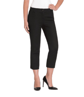 Hilary Radley Womens Stretch Slim Leg Pant with slit in Black Size 4
