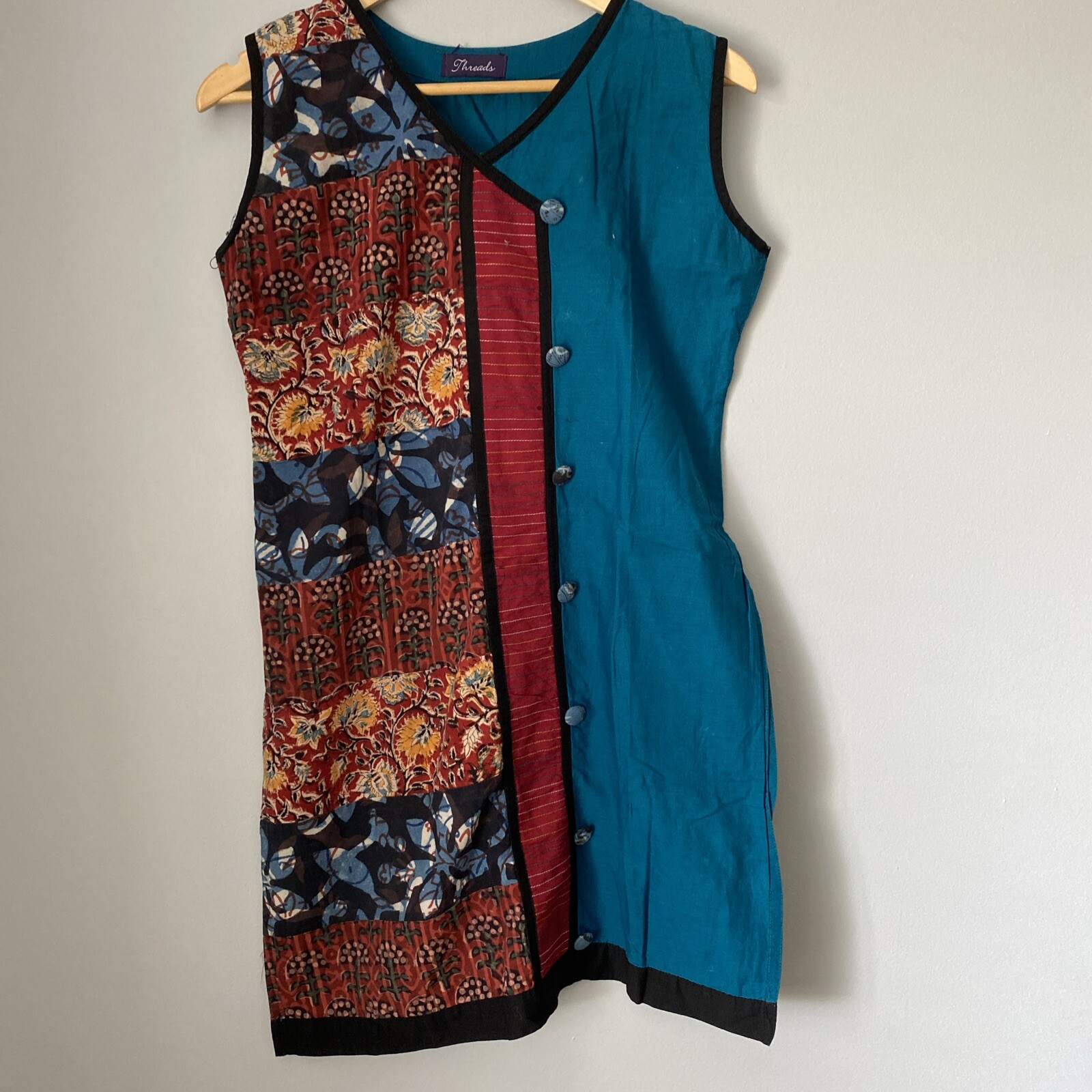 Sacred Threads Patchwork Artsy Tunic Shift Dress … - image 4